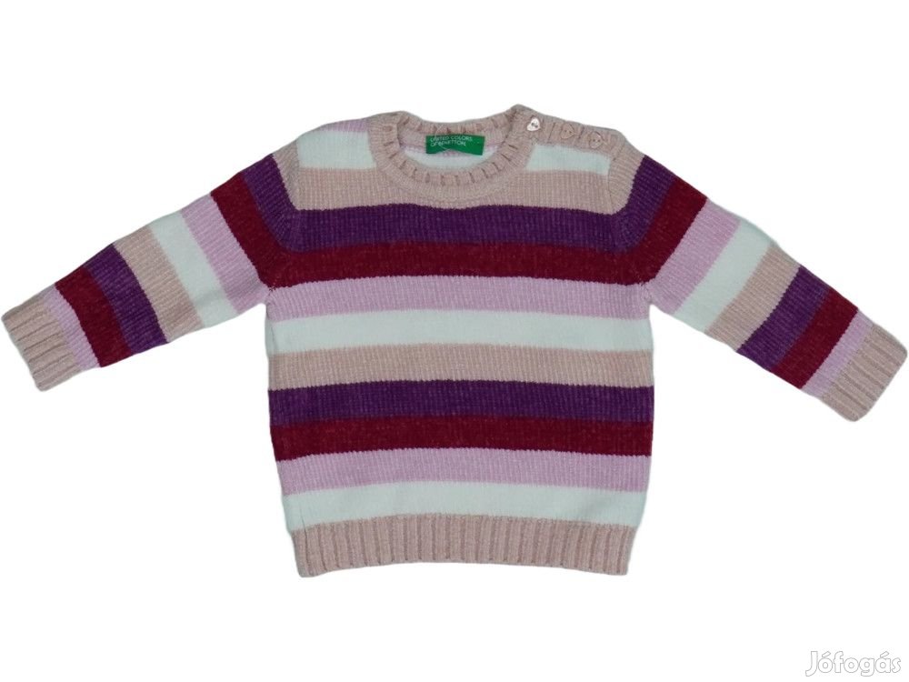 Benetton Új (címkés) Lány Kötött pulcsi (Méret: 74)