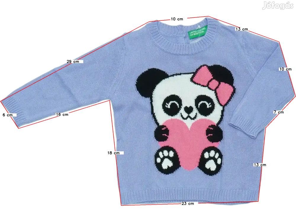 Benetton Új (címkés) Lány Kötött pulcsi (Méret: 74)