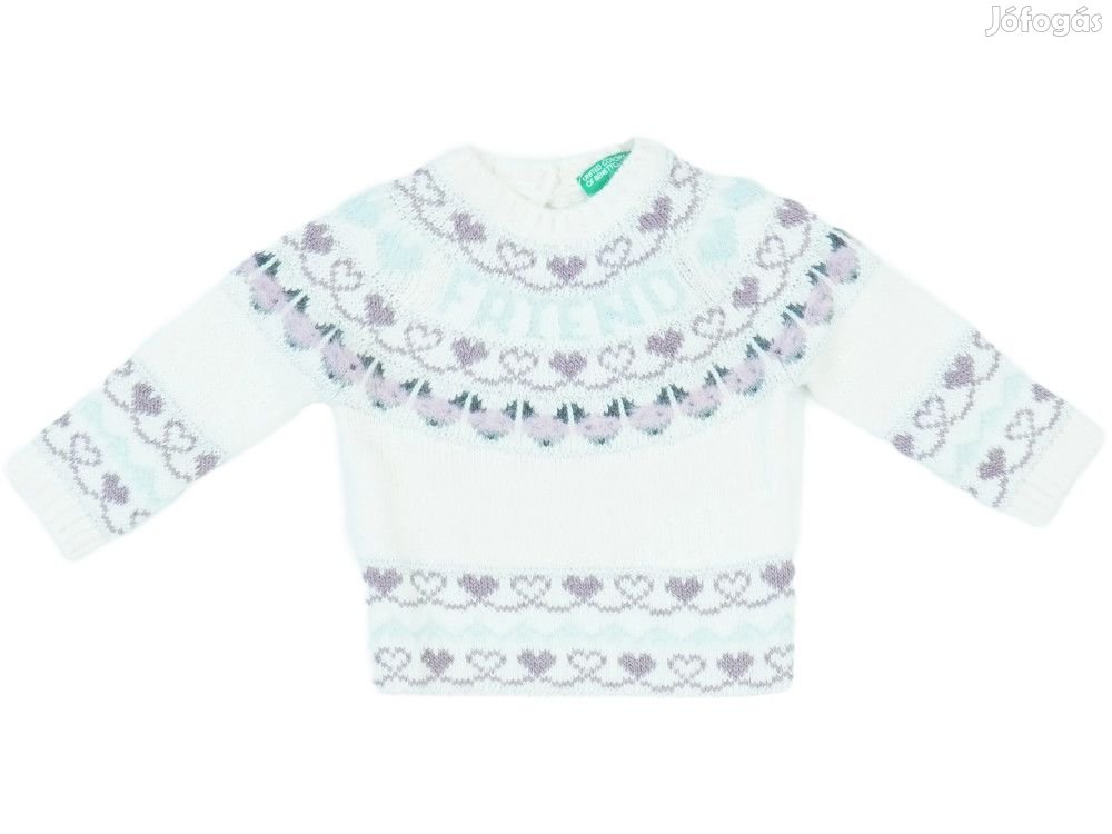 Benetton Új (címkés) Lány Kötött pulcsi (Méret: 74)