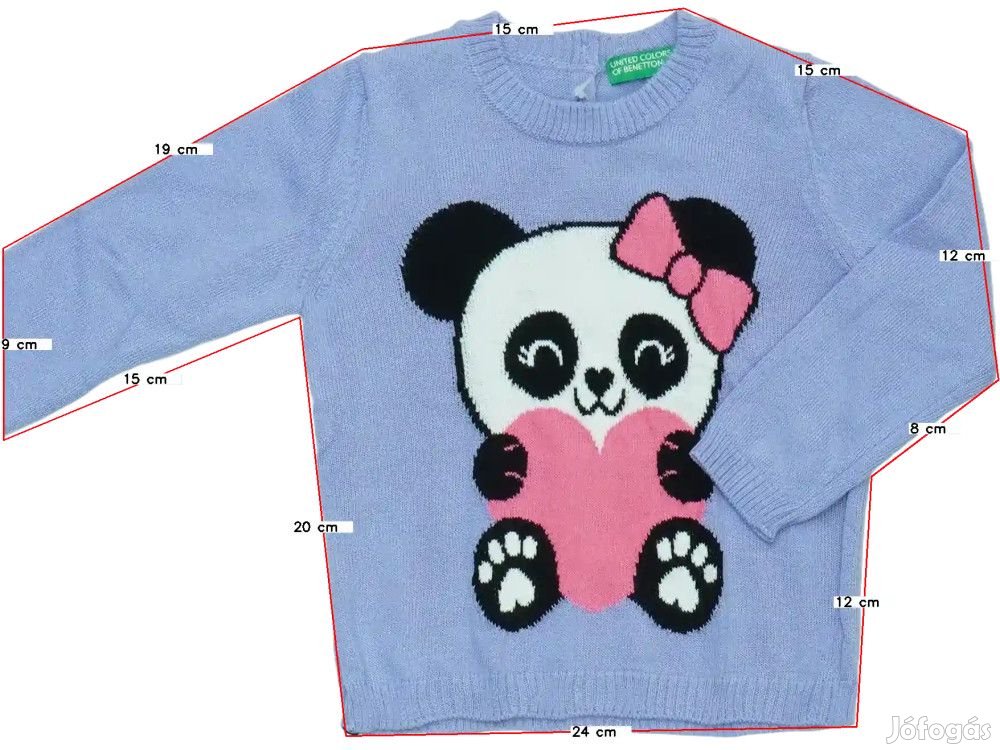 Benetton Új (címkés) Lány Kötött pulcsi (Méret: 86)
