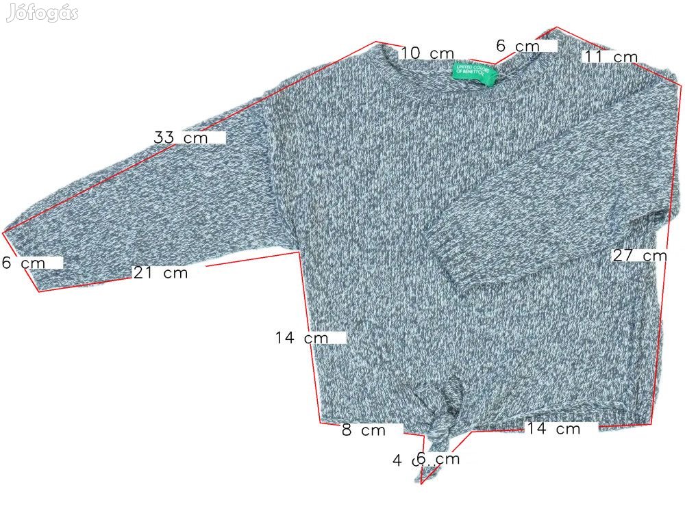 Benetton Új (címkés) Lány Kötött pulcsi (Méret: 92)