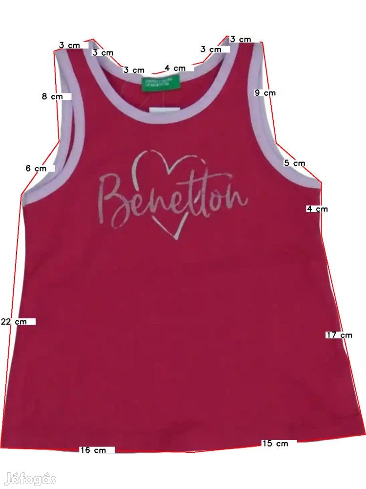 Benetton Új (címkés) Lány Lányka / Női ujjatlan póló / top (Méret: 122