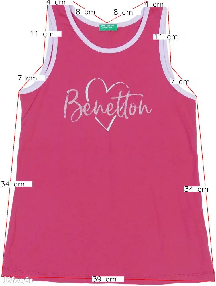 Benetton Új (címkés) Lány Lányka / Női ujjatlan póló / top (Méret: 128