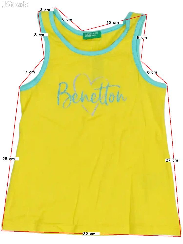Benetton Új (címkés) Lány Lányka / Női ujjatlan póló / top (Méret: 98)