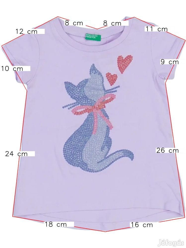 Benetton Új (címkés) Lány Póló (Méret: 92)
