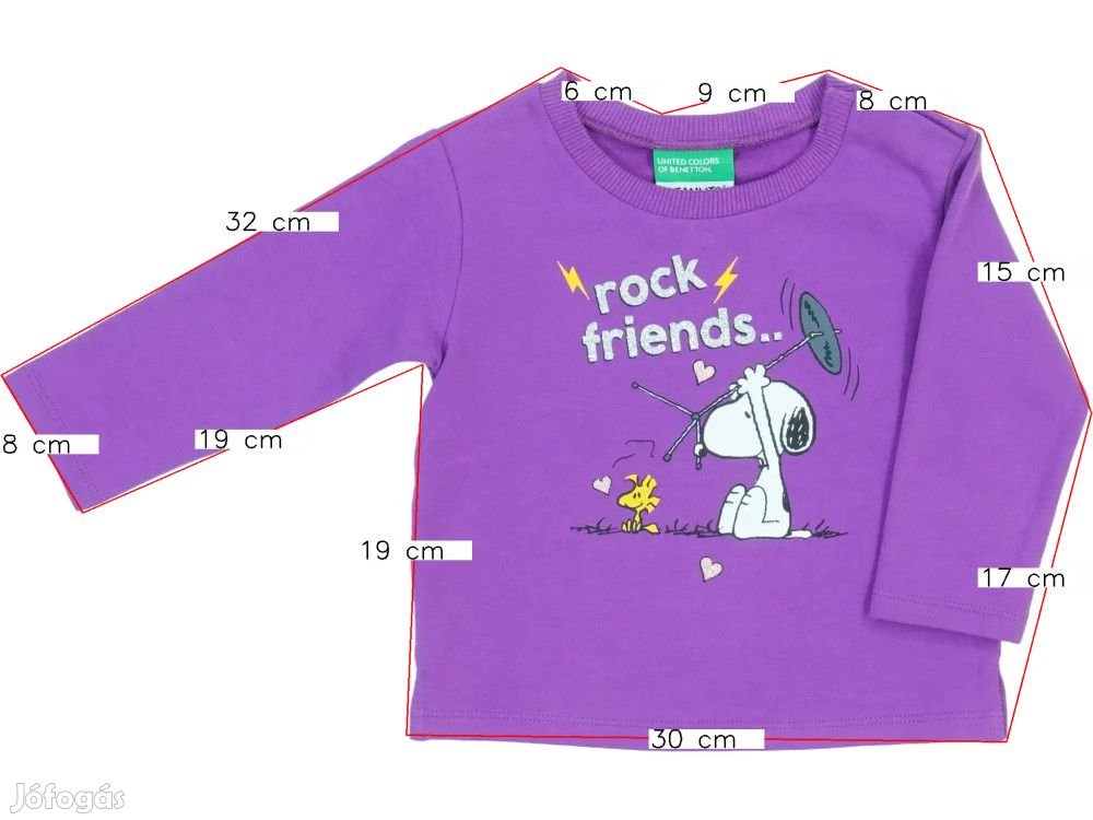 Benetton Új (címkés) Lány Pulóver (Méret: 74)