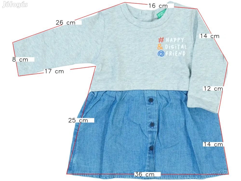 Benetton Új (címkés) Lány Ruha (Méret: 62)