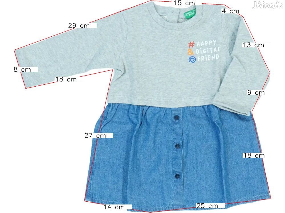 Benetton Új (címkés) Lány Ruha (Méret: 68)