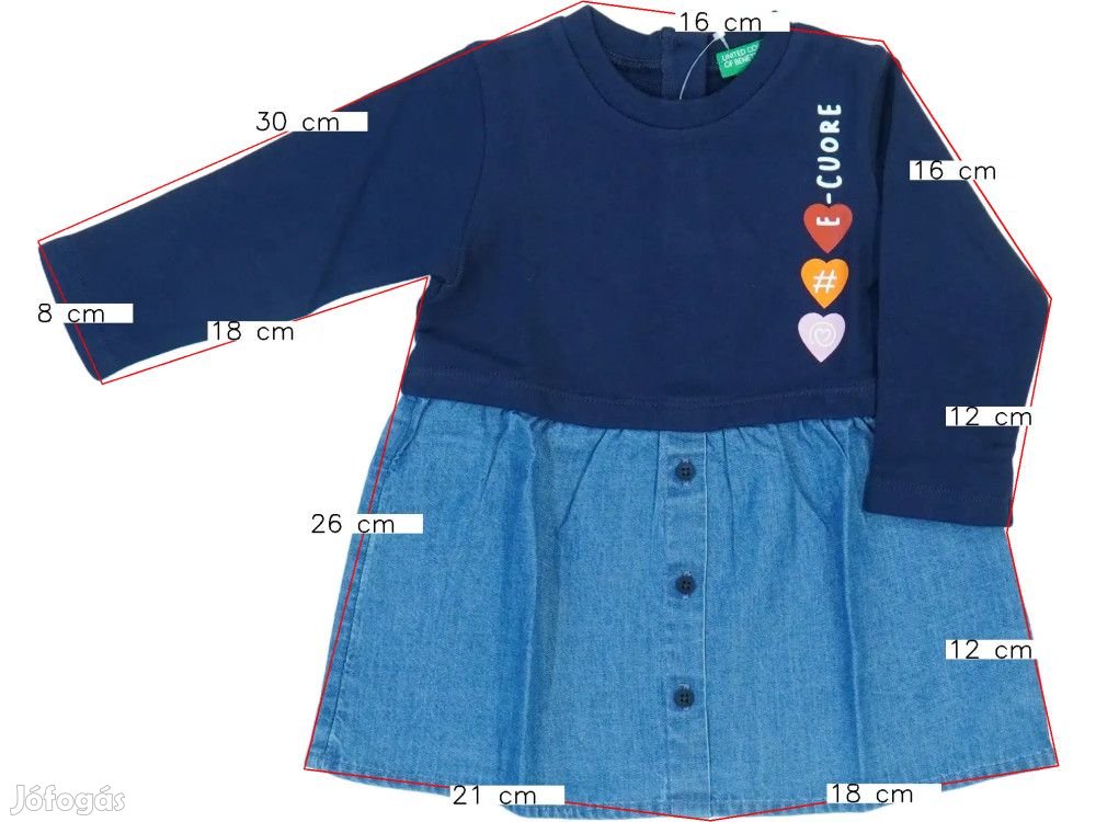 Benetton Új (címkés) Lány Ruha (Méret: 68)