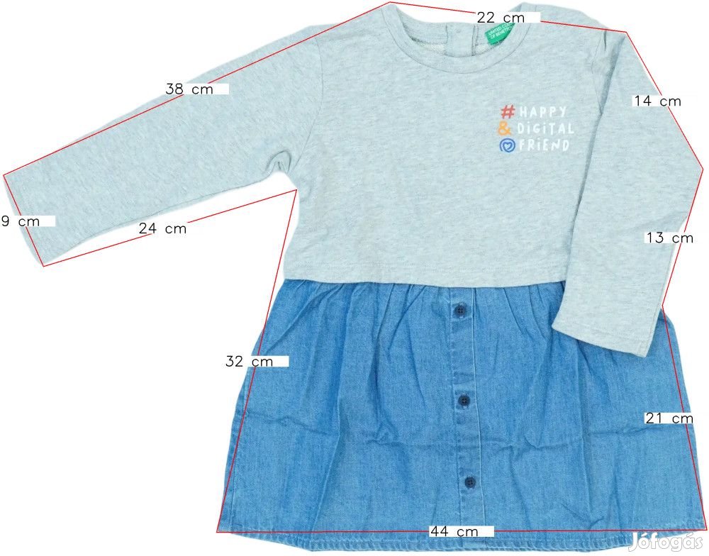 Benetton Új (címkés) Lány Ruha (Méret: 86)