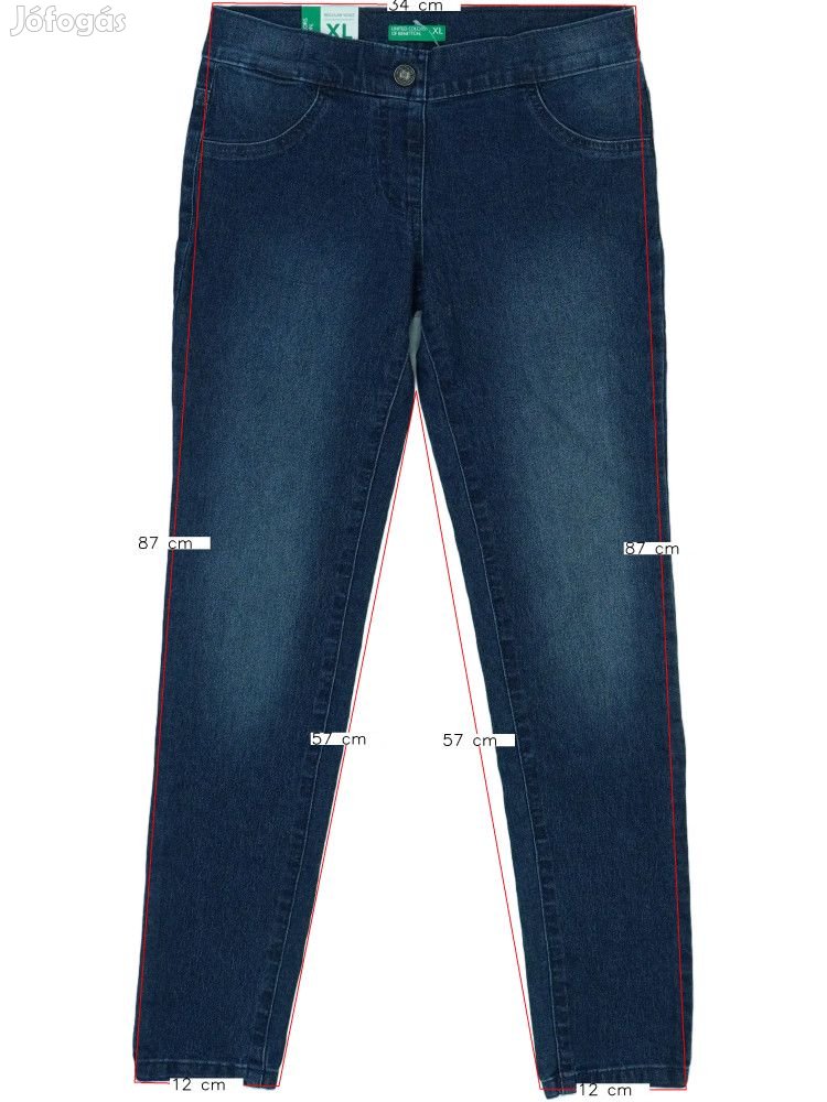 Benetton Új (címkés) Lány Stretch nadrág (Méret: 146)