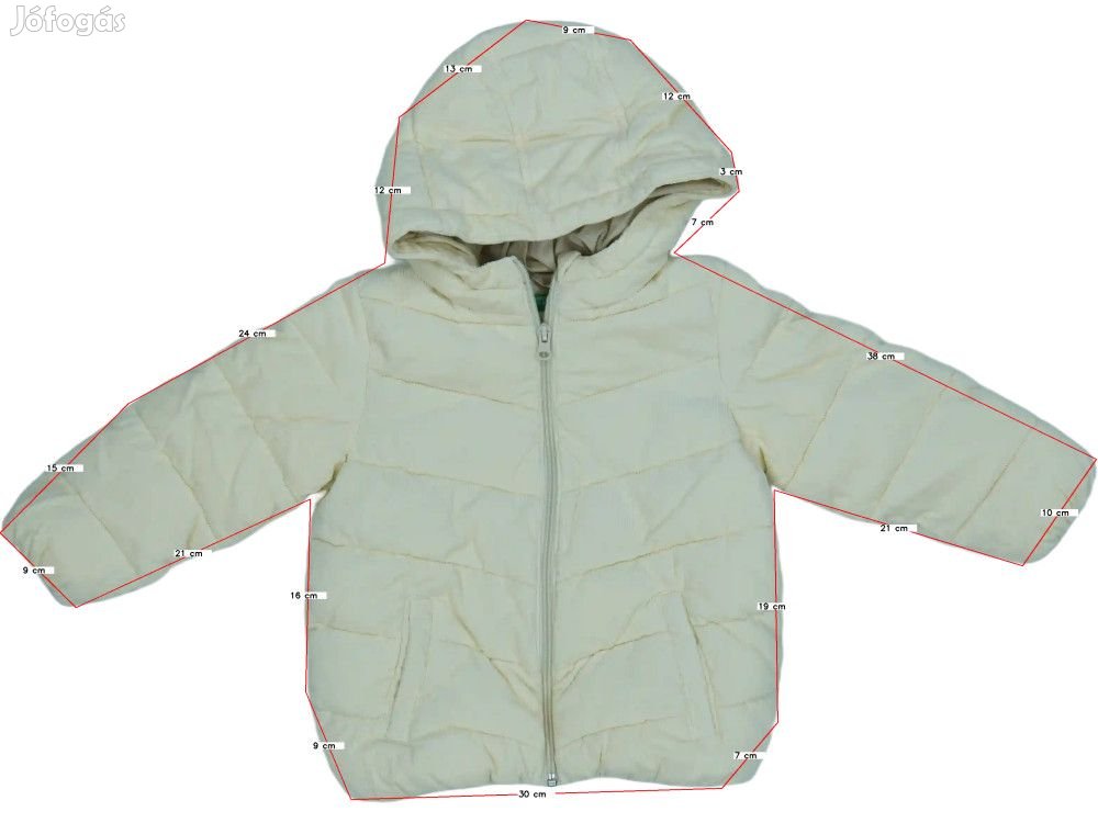 Benetton Új (címkés) Lány Télikabát (Méret: 68)