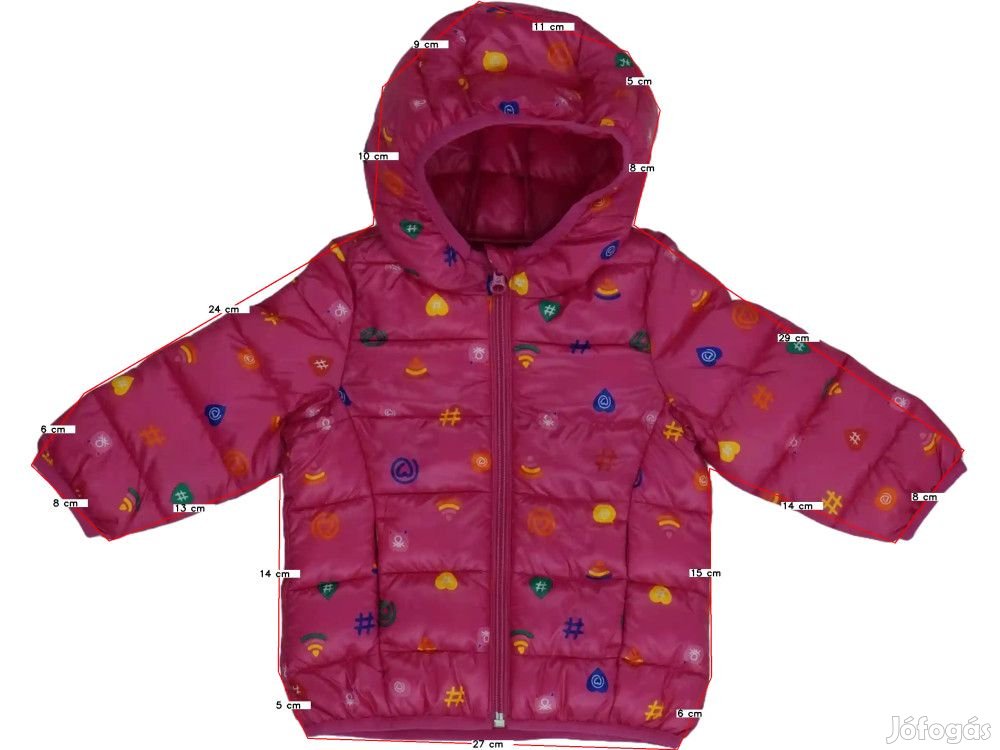 Benetton Új (címkés) Lány Télikabát (Méret: 74)