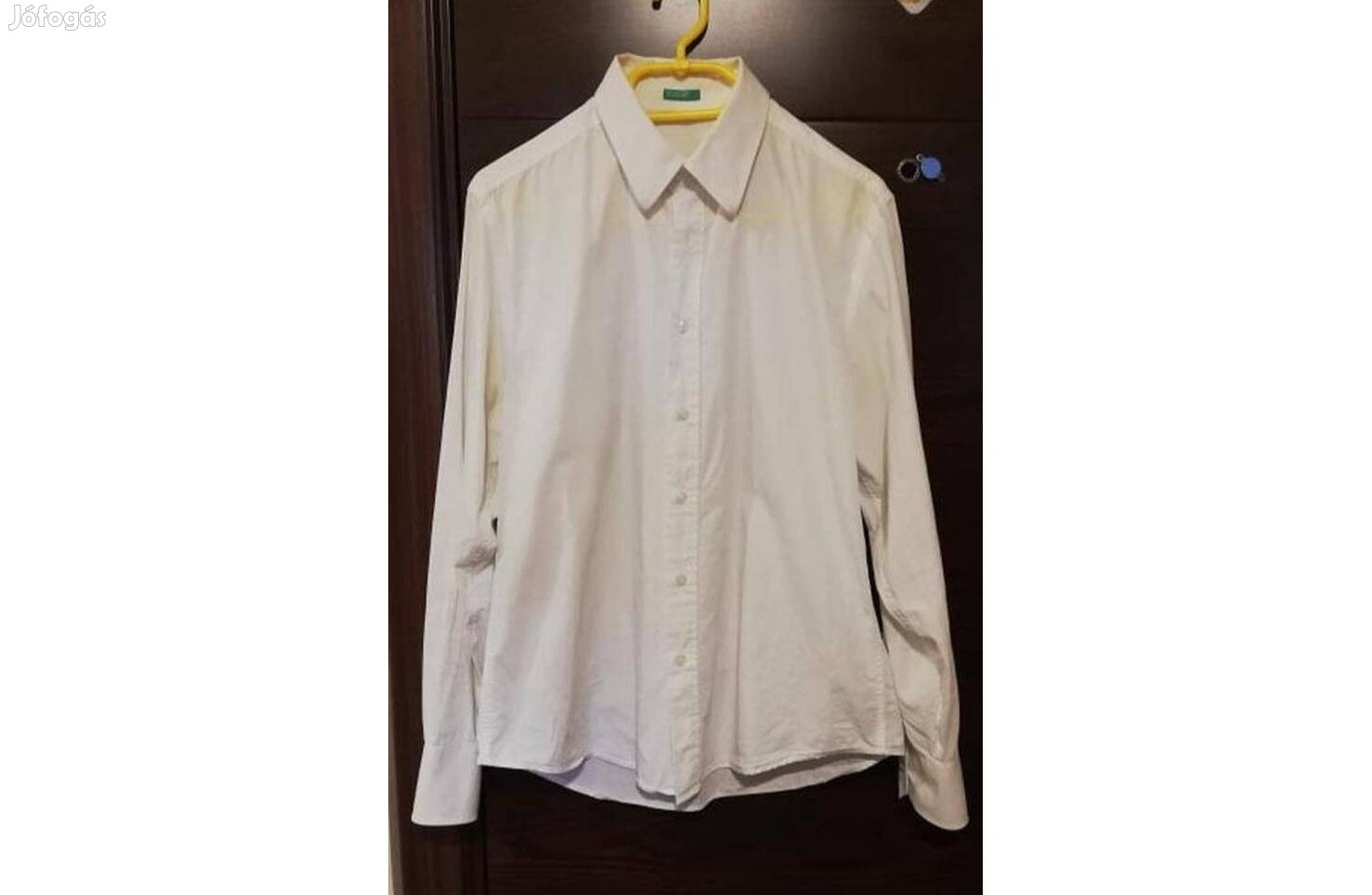 Benetton elegáns fehér férfi ing áron alul eladó (S)