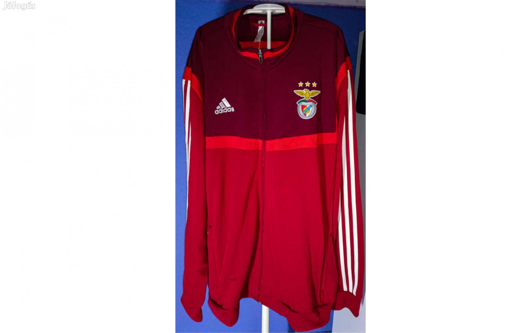 Benfica eredeti adidas cipzáras piros bordó felső (2XL)