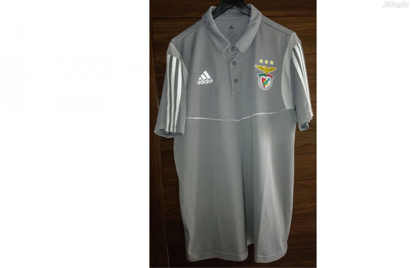Benfica eredeti adidas galléros szürke póló (M)