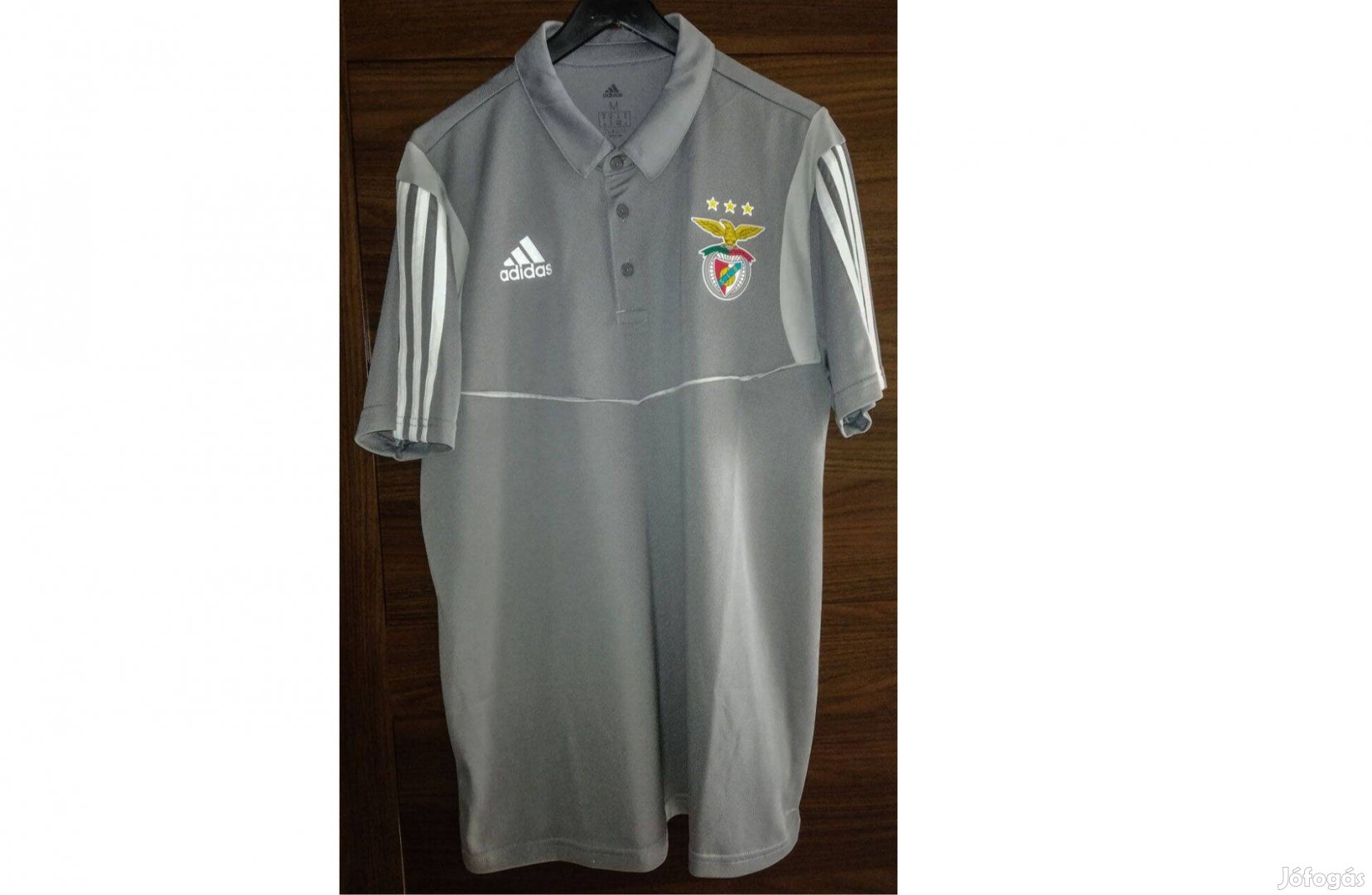 Benfica szürke eredeti adidas galléros póló M