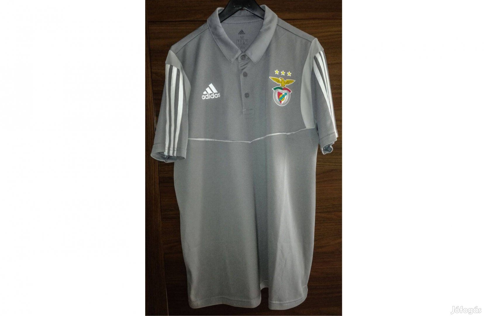 Benfica szürke eredeti adidas galléros póló (M)