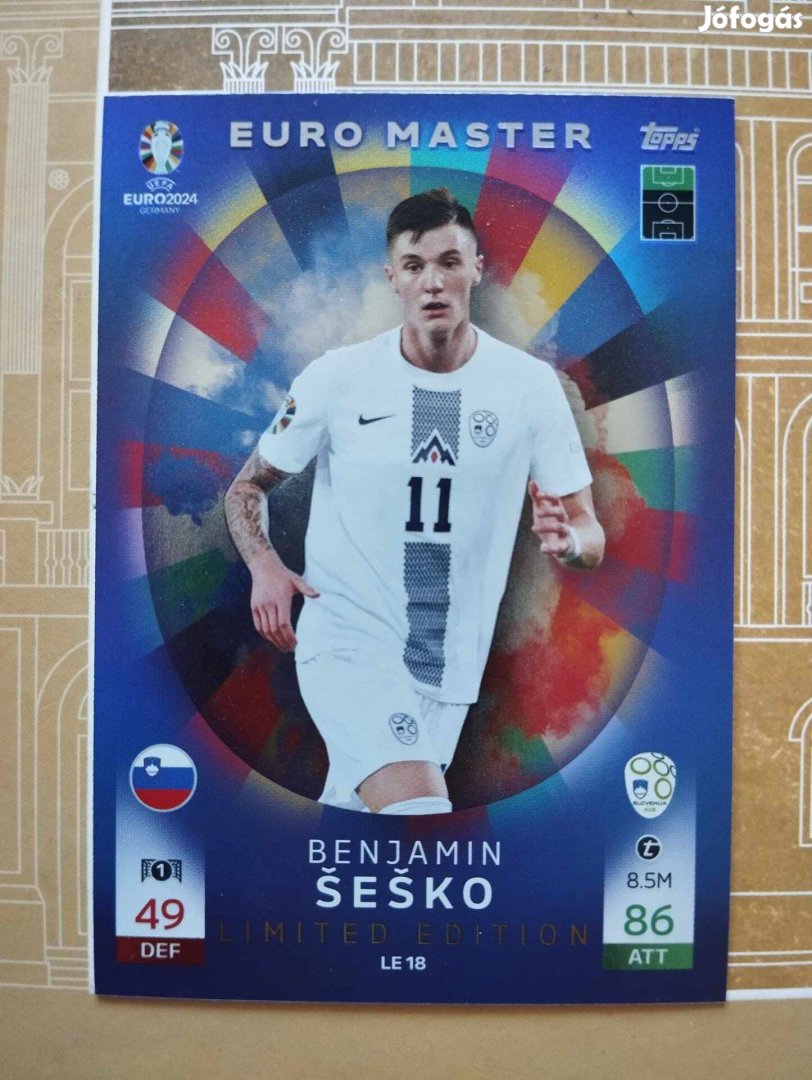 Benjamin Sesko (Szlovénia) Limited Edition Euro 2024 focis kártya