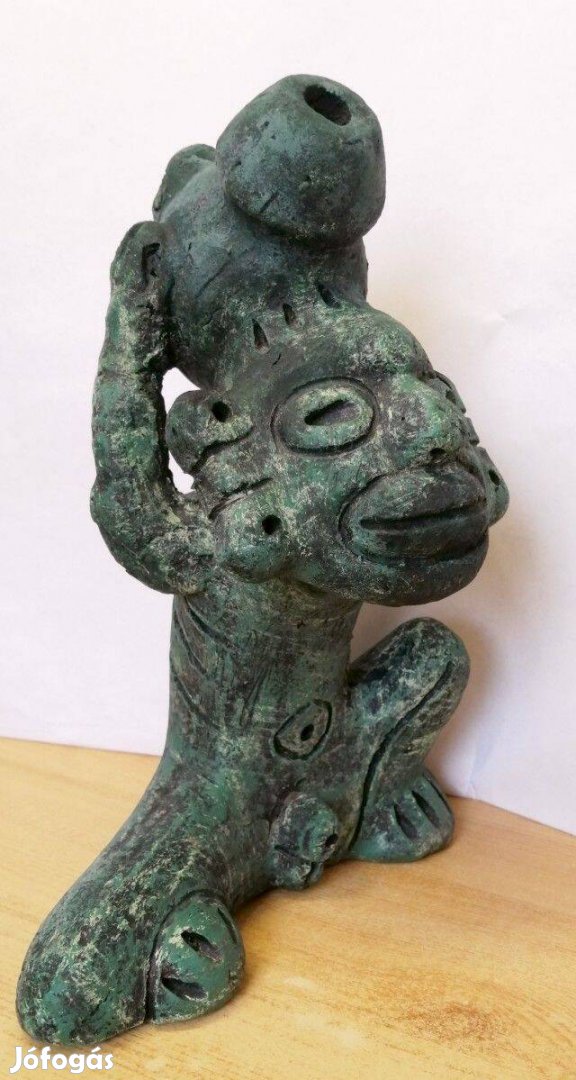 Bennszülött vizeskorsó. Taino Karibi őslakos műtárgy,