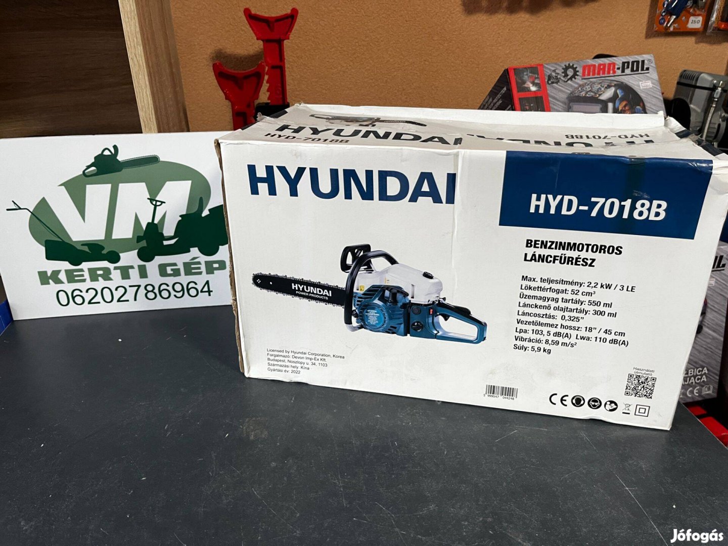 Benziens lánfűrész 52cm Hyundai Hyd-7018B 2év garanciával