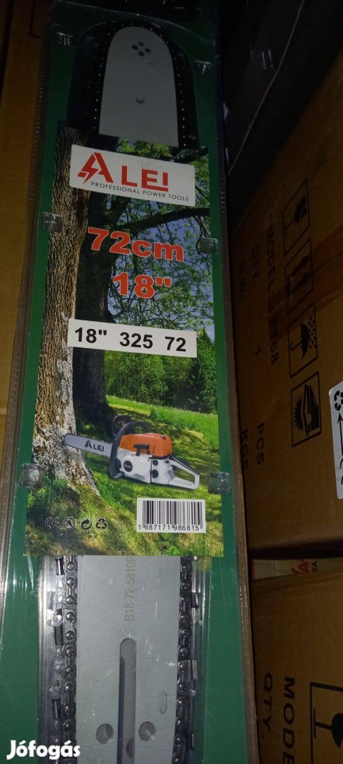 Benzines láncfűrészhez 18"-os láncvezető 2 db lánccal, 45cm vágóhossz