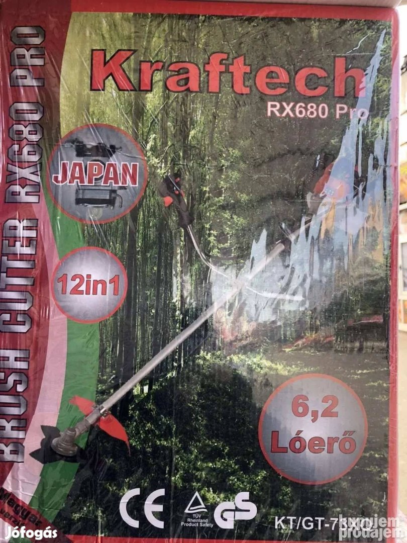 Benzinmotoros Fűkasza Bozótvágóval - 12db Tartozék, 6,2 Le, 73 cm3