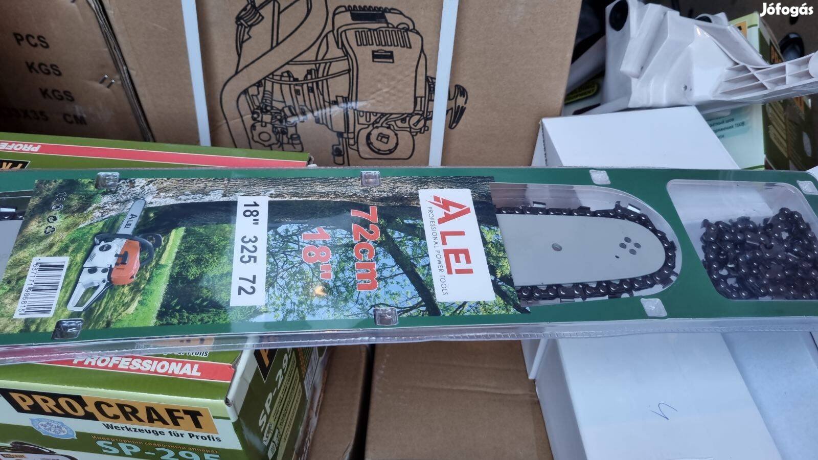 Benzinmotoros láncfűrészhez 18"-os láncvezető 2 db lánccal, 45cm