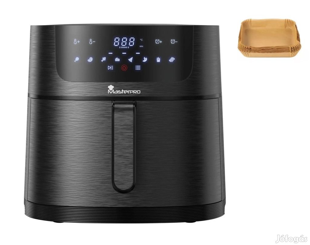 Bergner MasterPro XXL 8L 1700W digitális Air Fryer, forrólevegős olaj