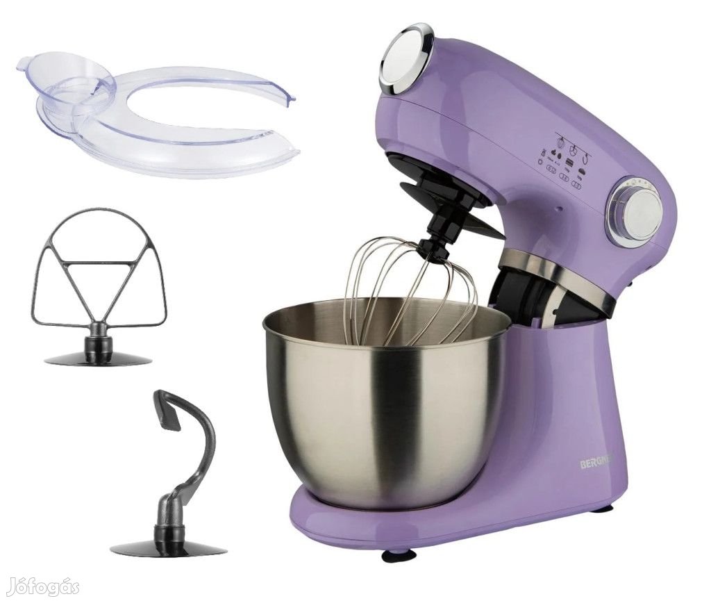 Bergner Retro Stand Mixer BG-51157-LV-10 lila 1000W 5L konyhai robotg