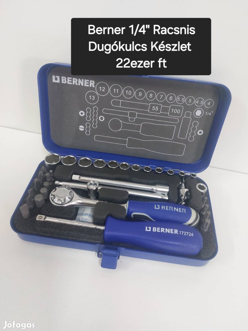 Berner 1/4" Racsnis Dugókulcs Készlet Új! Beta Würth Minőség 