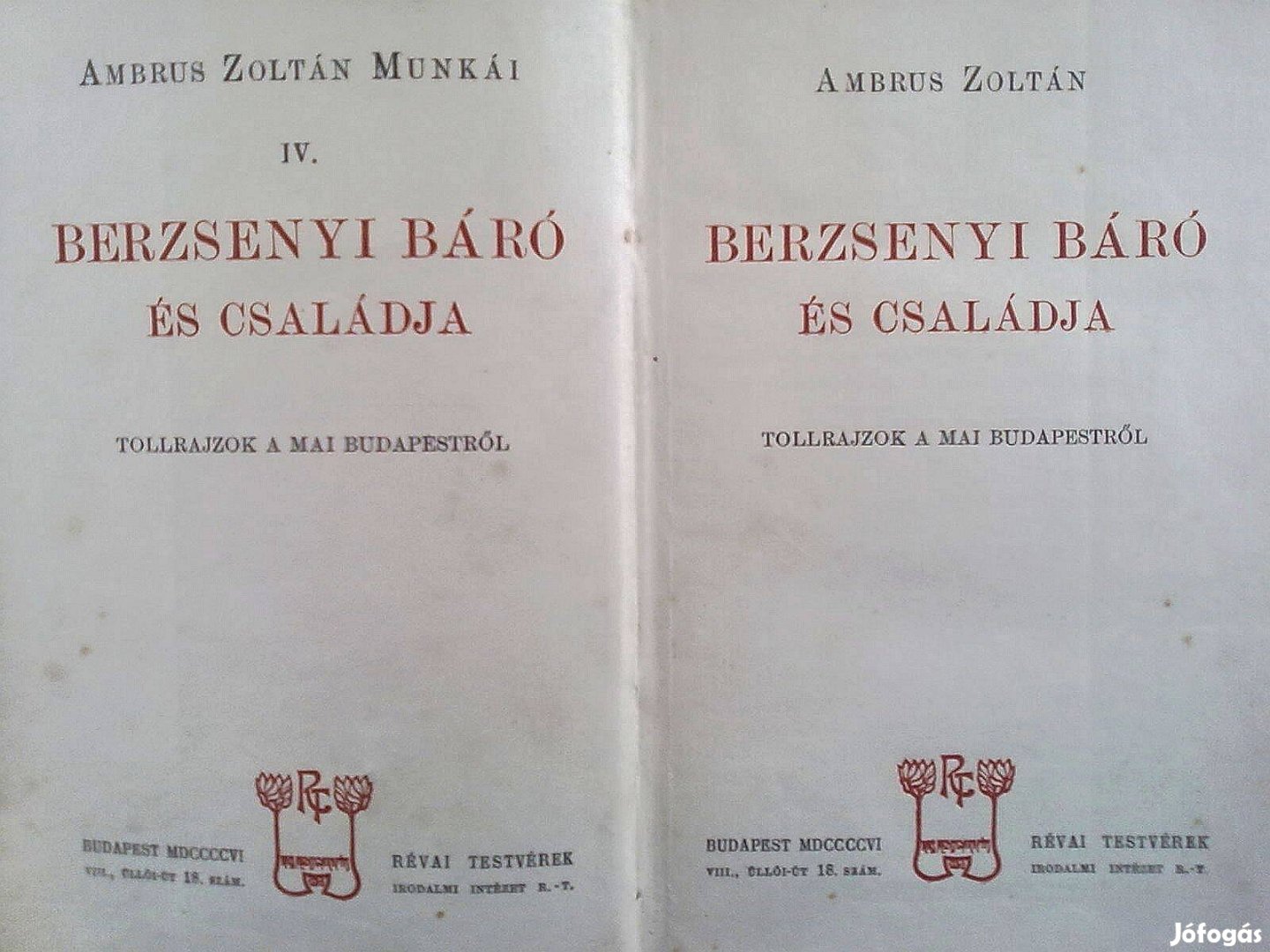 Berzsenyi báró és családja - Tollrajzok a mai Budapestről (1906-os )