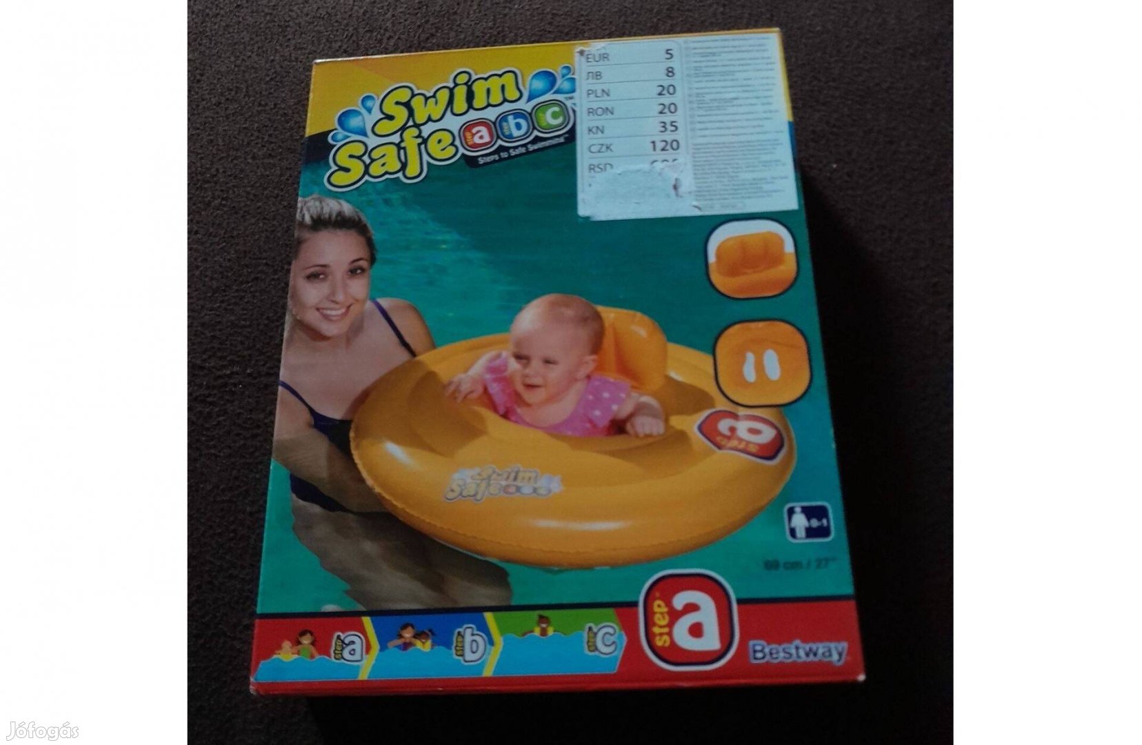 Bestway 32096 Baba úszóka - sárga, 69 cm - Új, Bontatlan
