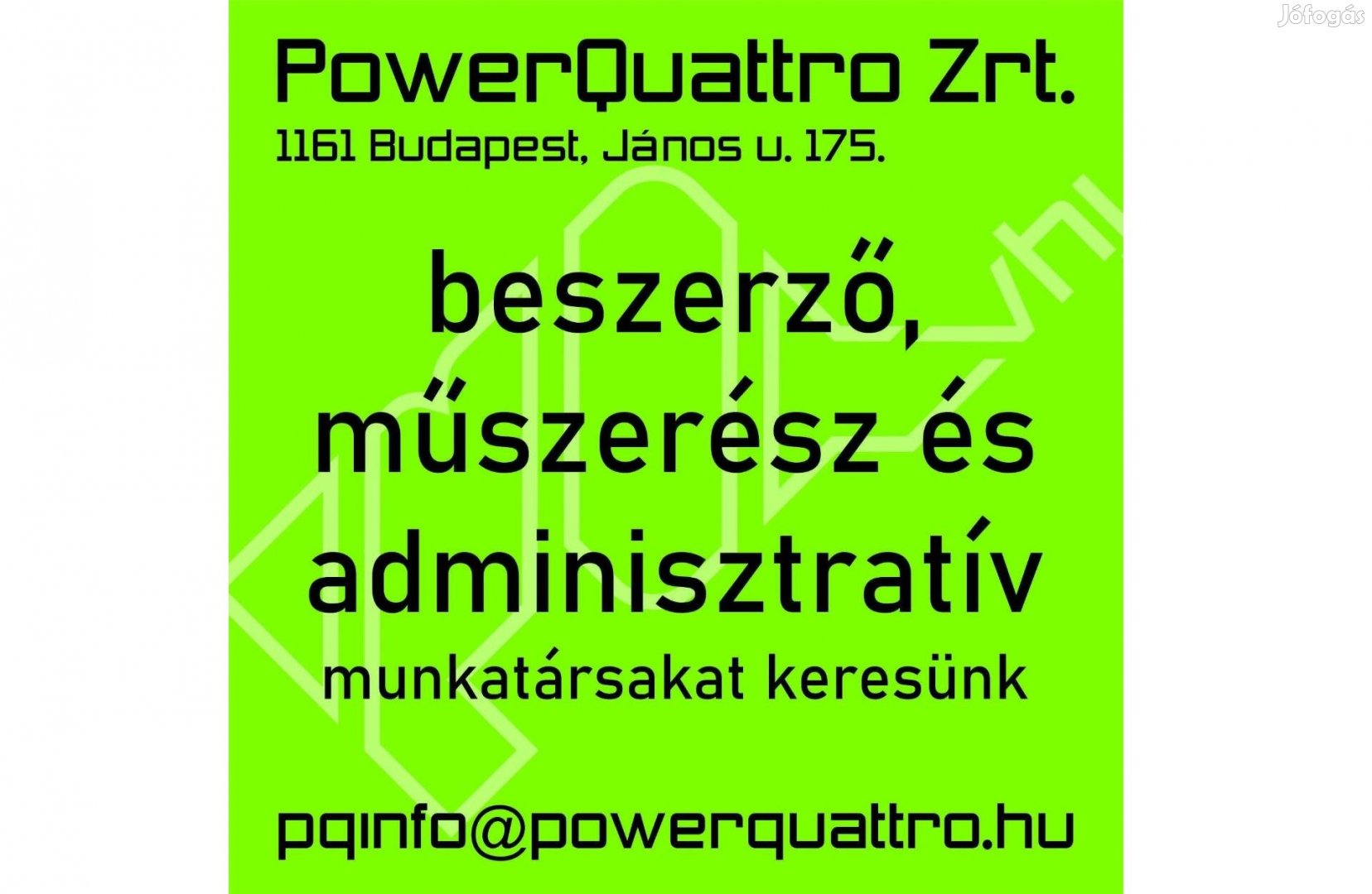 Beszerző, Műszerész, Adminisztratív munkatársat keresünk