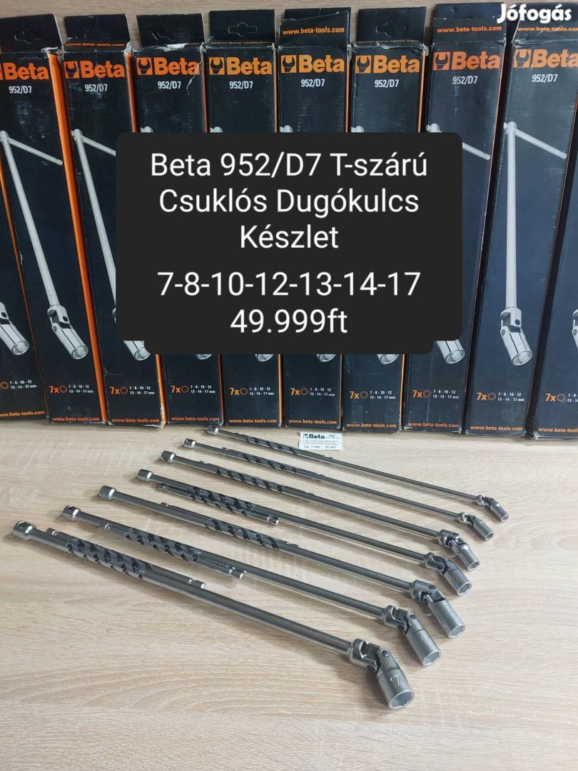 Beta T Szárú Dugókulcs Készlet 7db-os Új!Berner Würth Minőség 