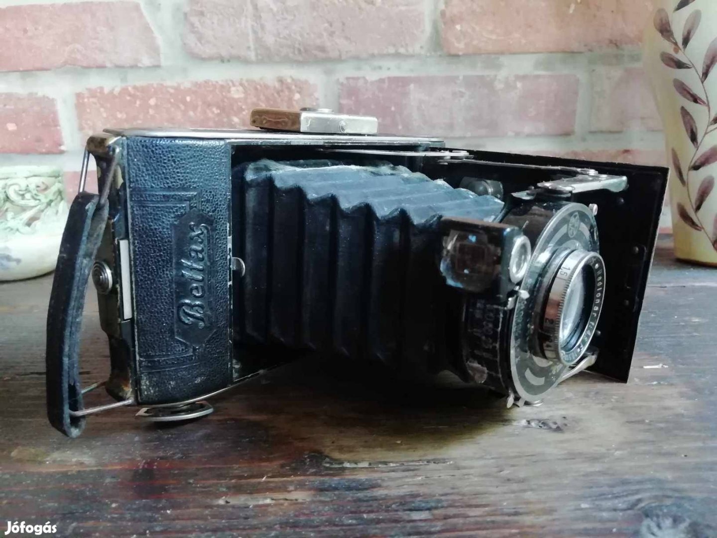 Bettax 1931-es fényképezőgép, korának megfelelő állapotban, harmonikás