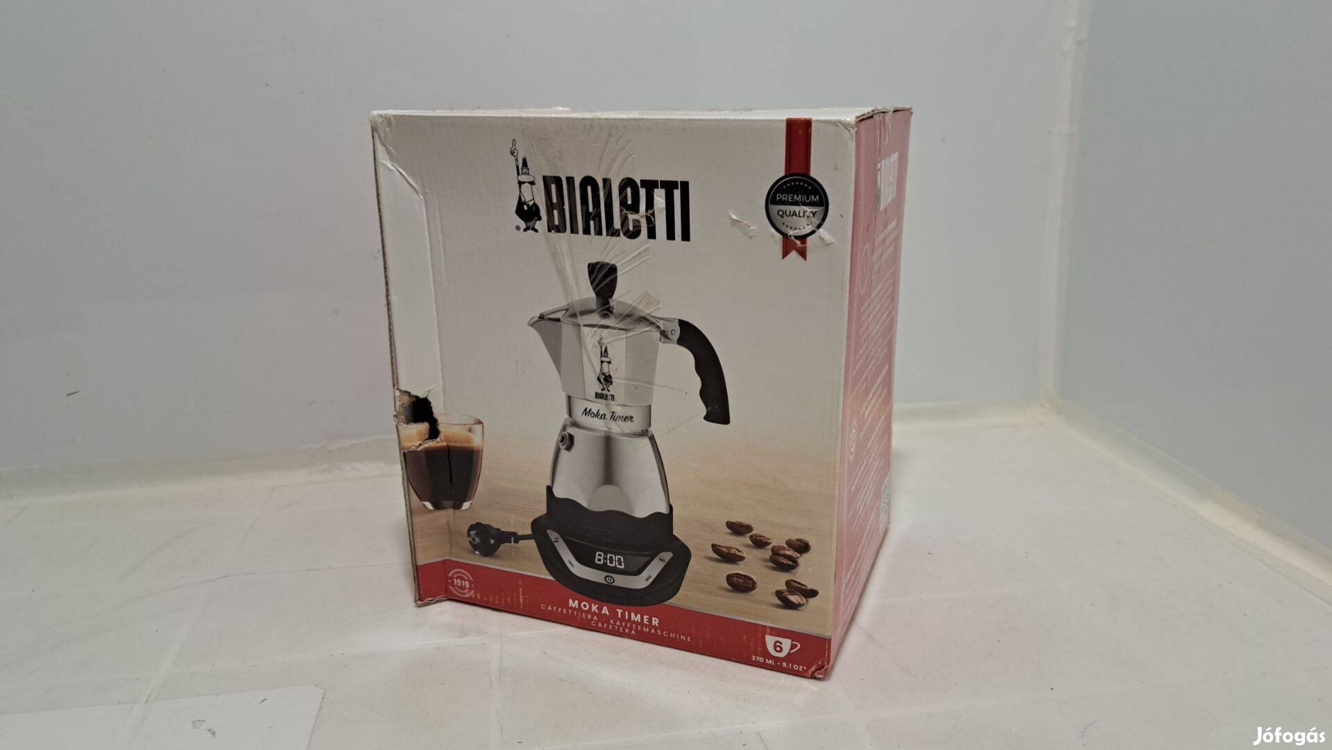 Bialetti 6093 Easy Timer 6 személyes elektromos kotyogó kávéfőző