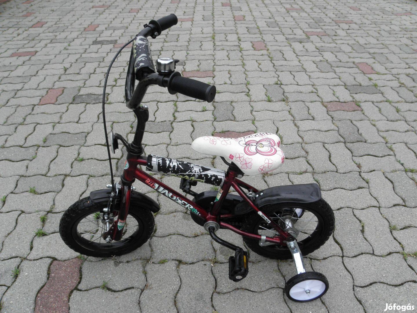 Bicikli, 12"-os gyerekbicikli, támasztó kerékkel, eladó