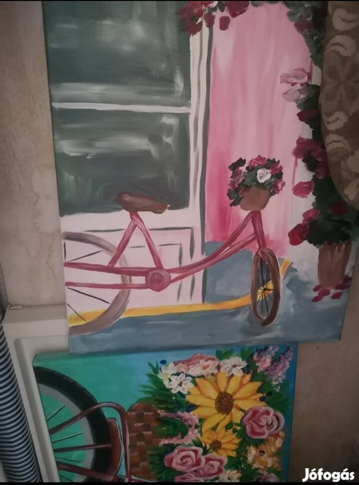 Bicikli kerékpáros vászon festmény 40