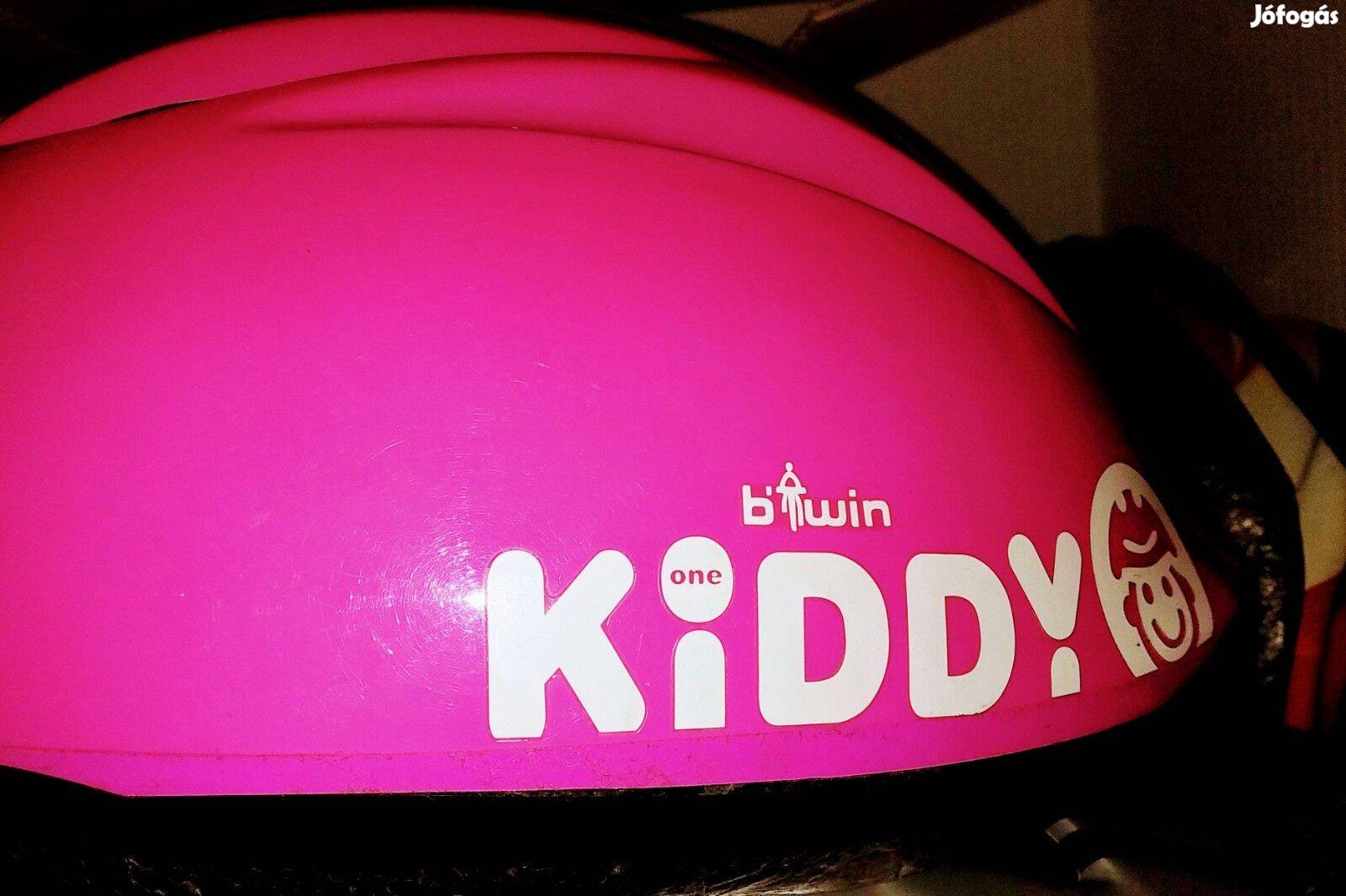 Biciklis sisak Újszerű Decathlonos B Twin Kiddy 52-56 pink szinben