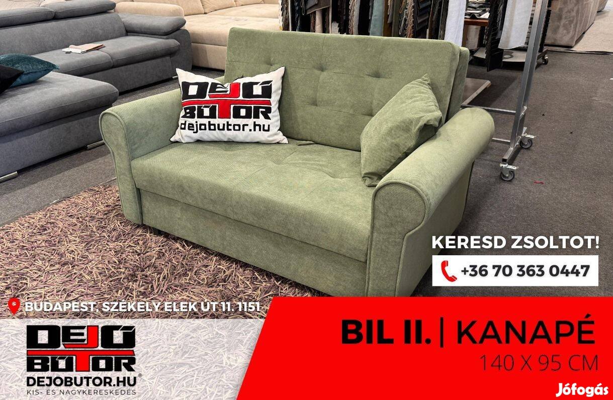 Bil II kanapé ülőgarnitúra 145x95 cm green fekvőfelület
