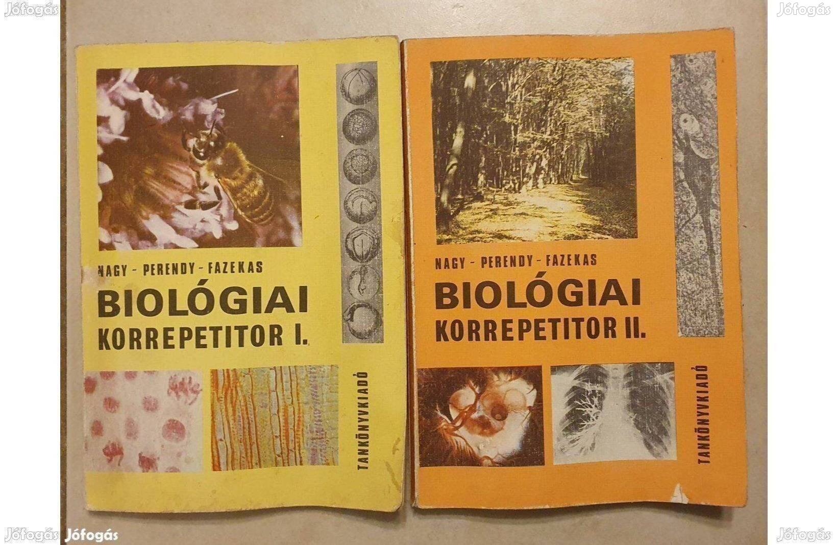 Biológiai Korrepetitor I. II. (1974) retró teszt könyv tankönyv