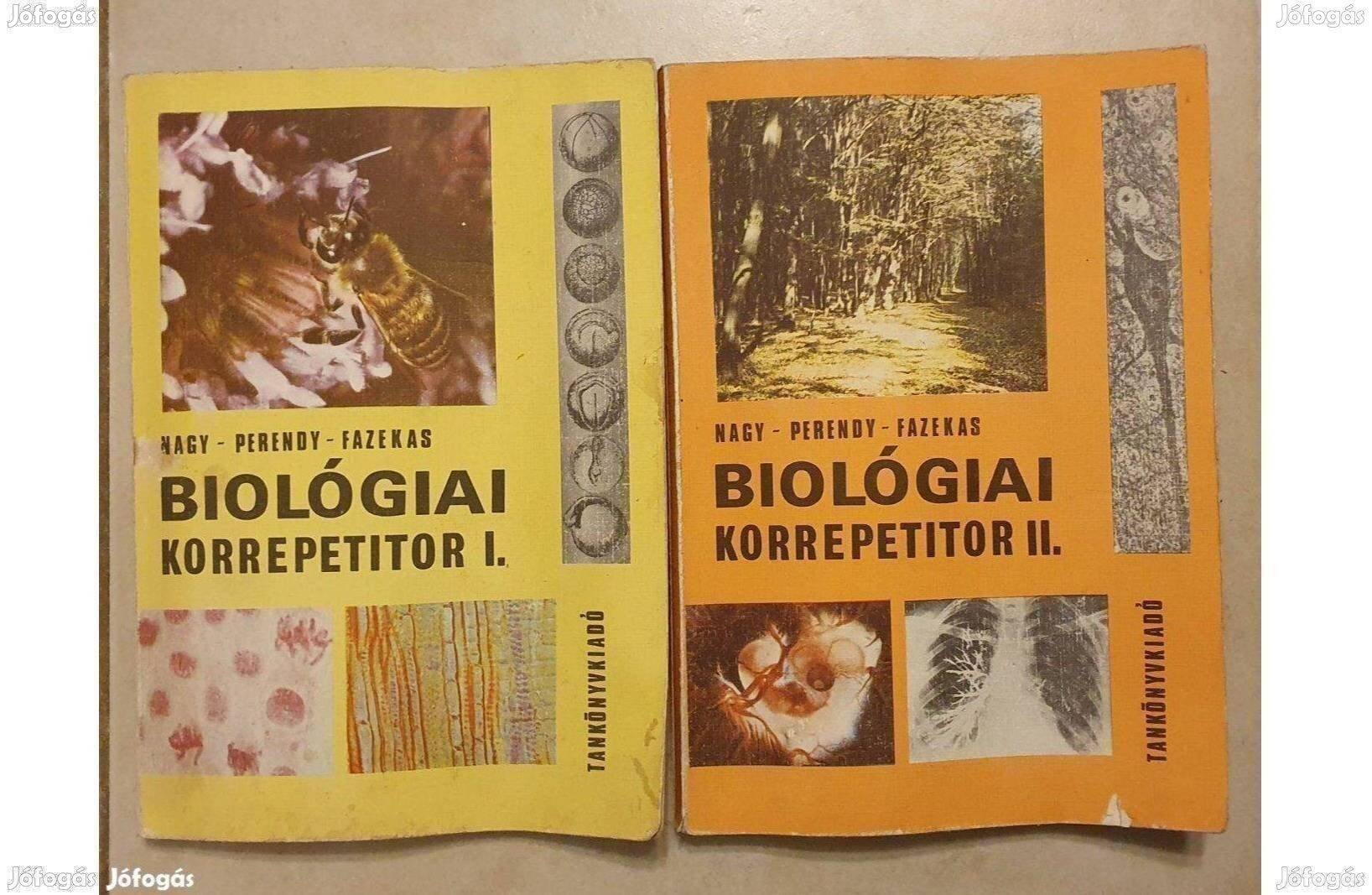 Biológiai Korrepetitor I. II. (1974) retró teszt könyv tankönyv