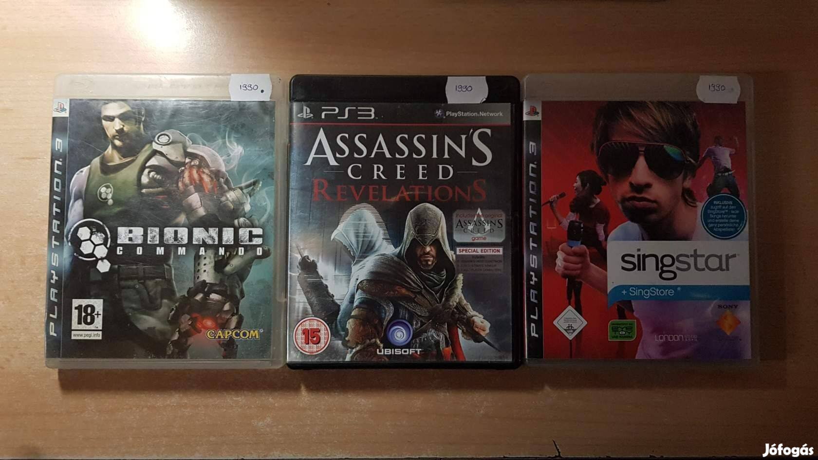 Bionic Commando, Assassin's Creed Revelations, Singstar PS3 játékok !