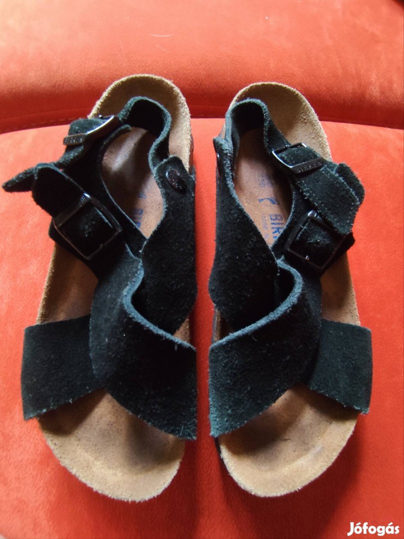 Birkenstock Tulum velúrbőr fekete szandal