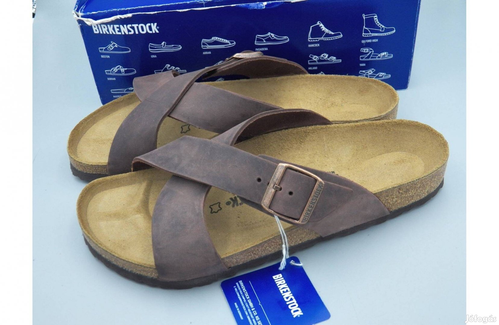 Birkenstock Tunis teljes bőr papucs, 43 -as szélesebb fazon