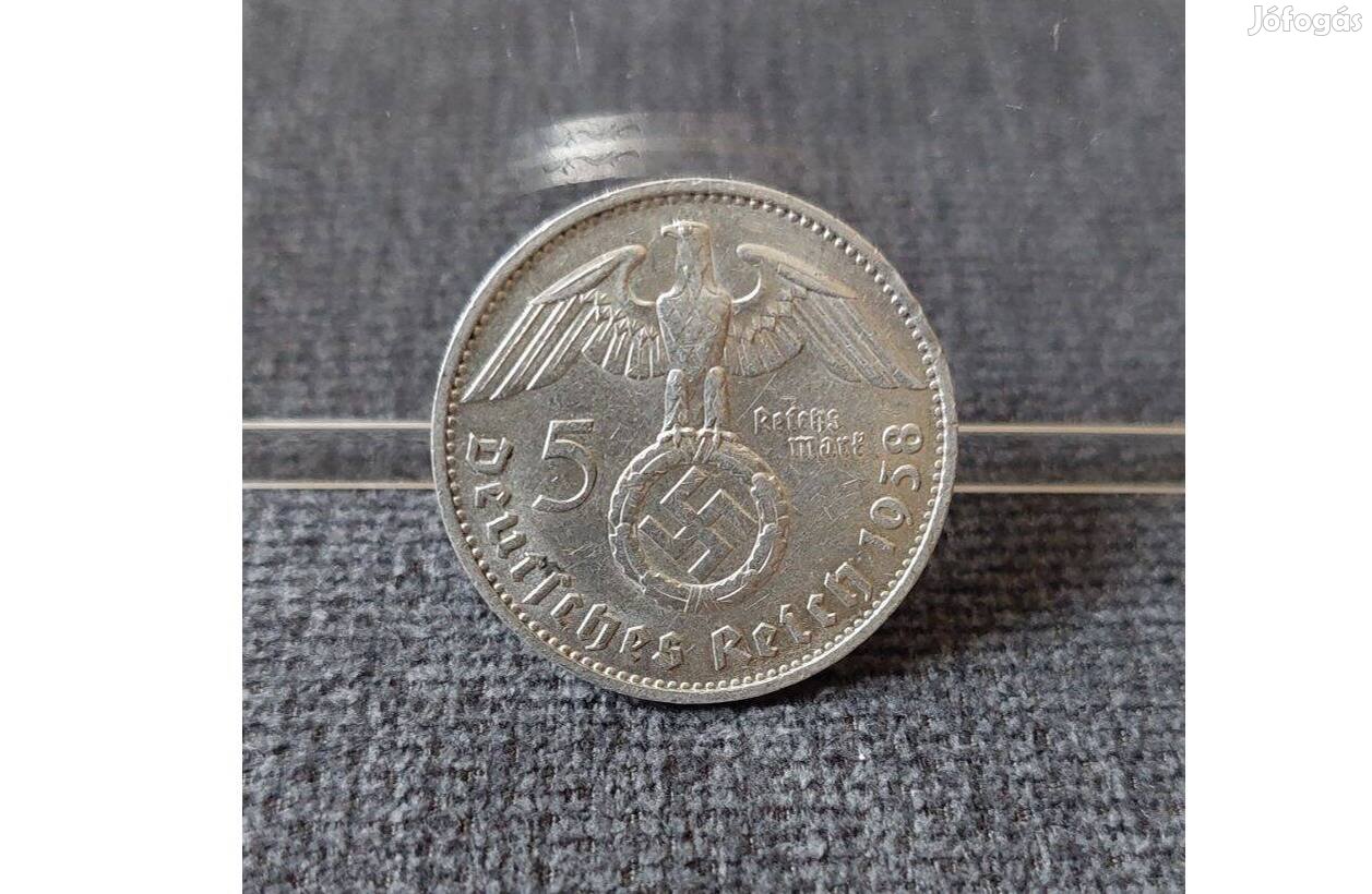 Birodalmi, ezüst 5 márka - 1938 F