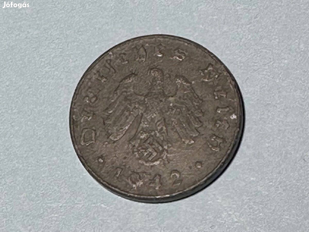 Birodalmi német 10 pfennig 1942 D érme érem