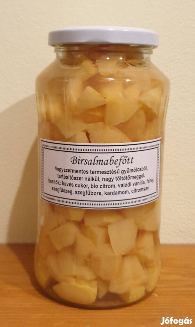 Birsalma befőtt, vegyszermentes, tartósító nélkül, 7 dl, nagy töltőtöm
