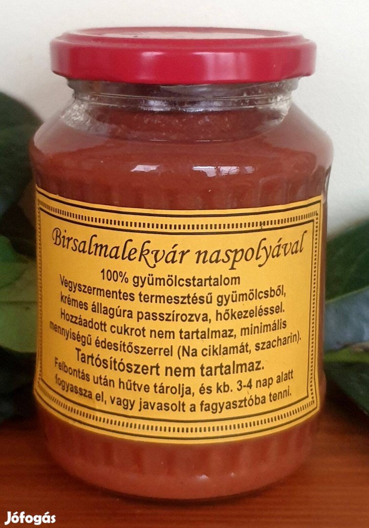 Birsalma lekvár naspolyával, cukor és tartósító nélkül, kb. 2 dl, 100%